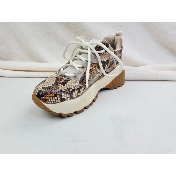 Steve Madden Size 5.5 Womens Snake Print Endurance Platform Low Lace Sneakers - Picture 3 of 14